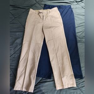 2 pairs Jos. A BanksCollection Mens Khaki dress pants 35W×32L